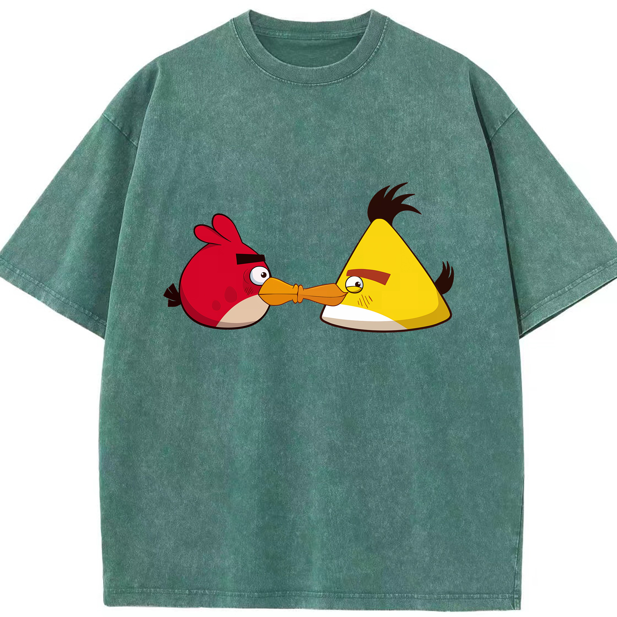 （画像用） Angry Birds アングリーバード 綿100% ヴィンテージ風 半袖Tシャツ（フロントプリント）